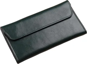 Retro Leather Envelope Women's Phone Card Holder Wallet, Thin Large Capacity Multifunctiona Leather Wallet, Clutch Wallet for Mother's Day Thanksgiving Fashion Gift (Dark Green)