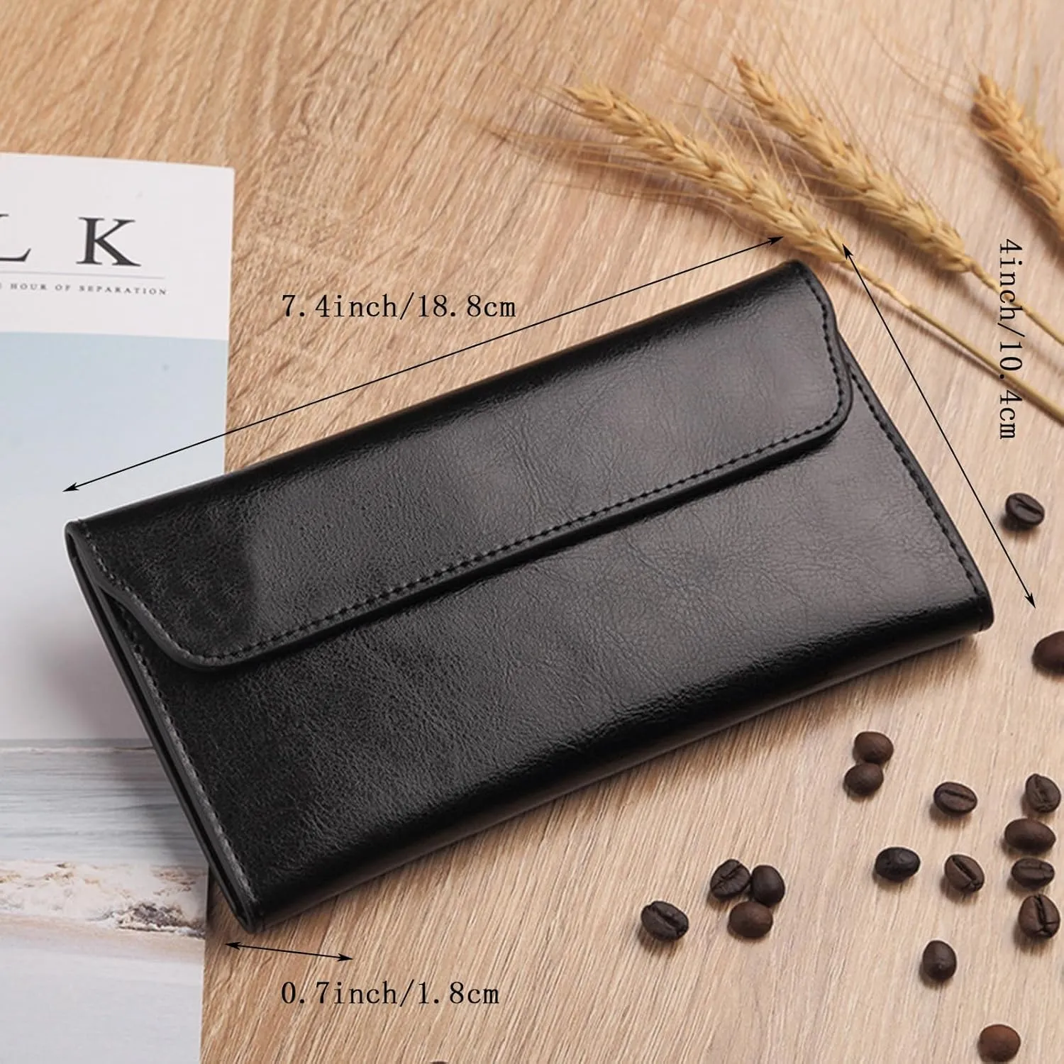 Retro Leather Envelope Women's Phone Card Holder Wallet, Thin Large Capacity Multifunctiona Leather Wallet, Clutch Wallet for Mother's Day Thanksgiving Fashion Gift