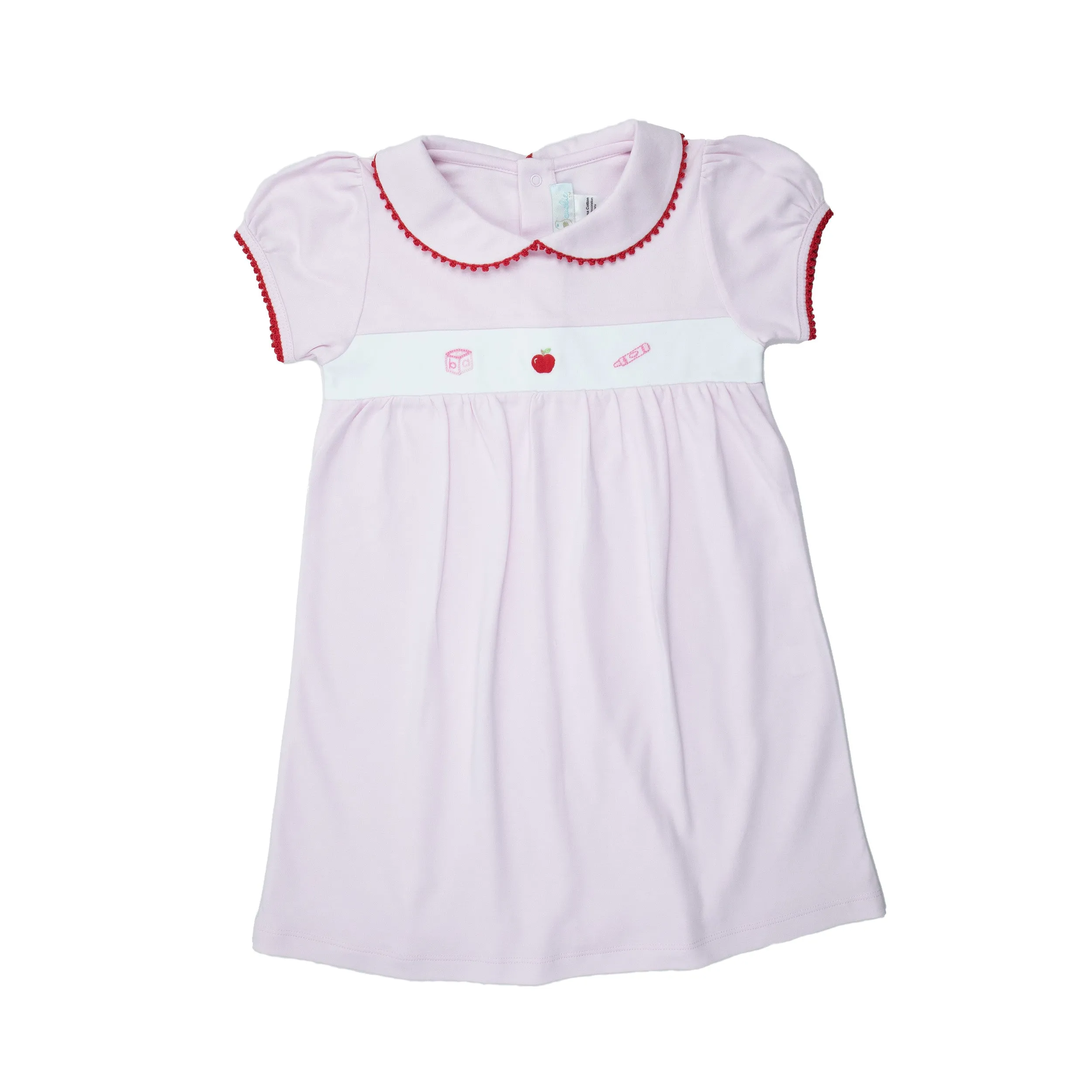 School Days Embroidered Pima Dress, Toddler Girls, Pink