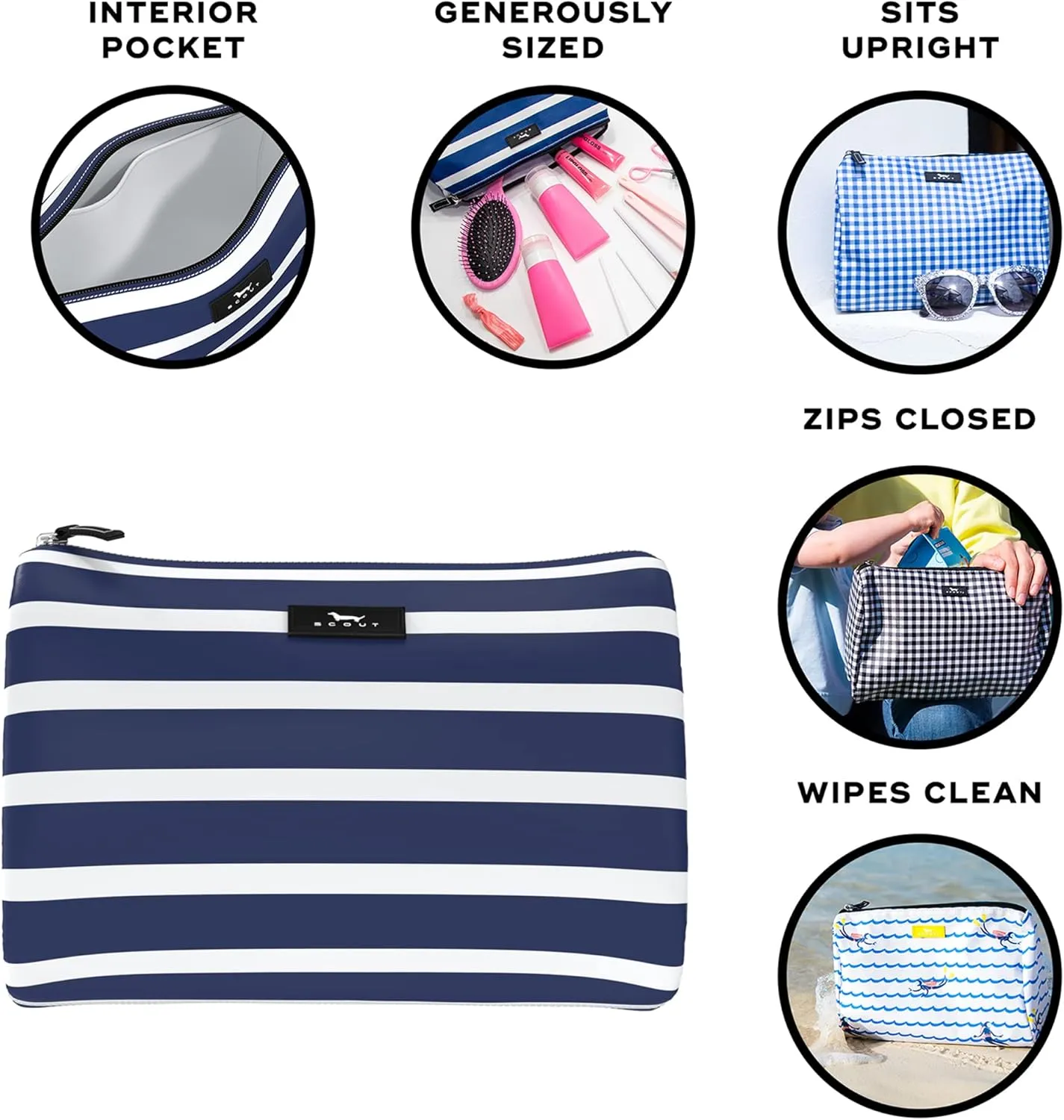 SCOUT Packin' Heat - Large, Water-Resistant, Zip Close Makeup Bag for Women- Toiletry Travel Bag - Cosmetic Bag
