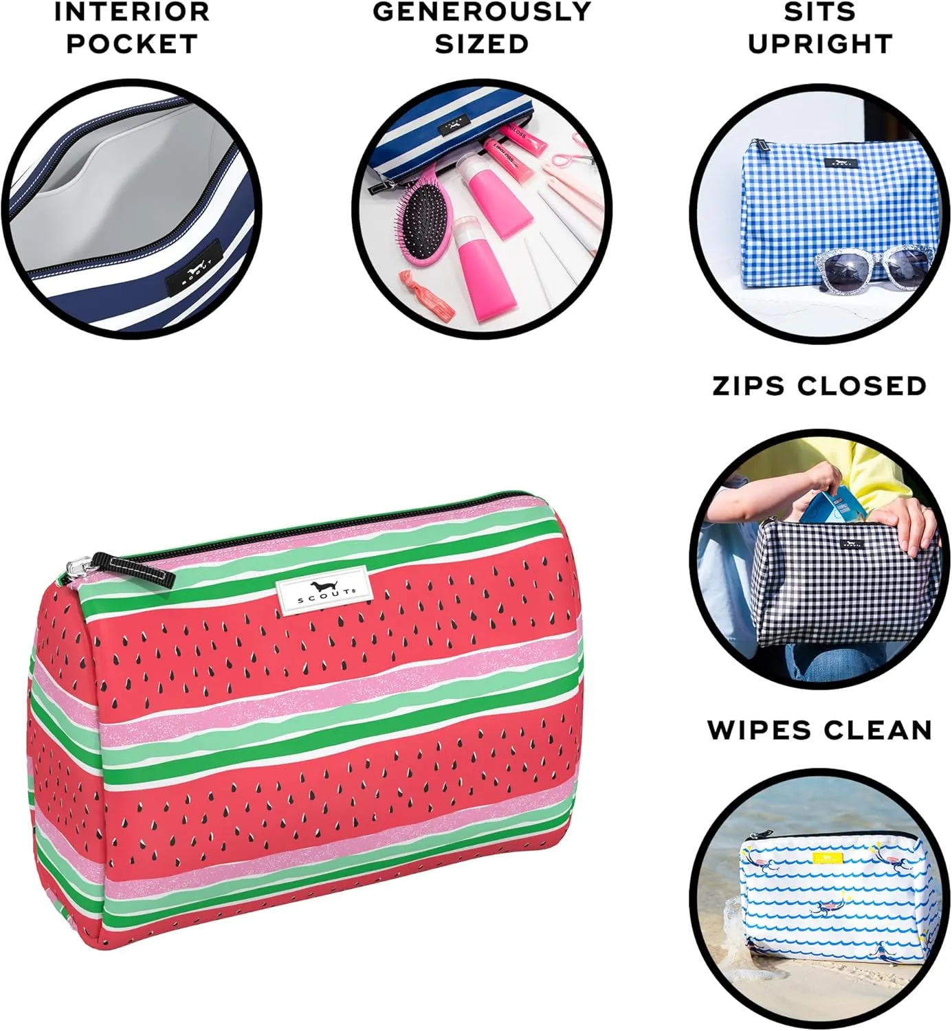 SCOUT Packin' Heat - Large, Water-Resistant, Zip Close Makeup Bag for Women- Toiletry Travel Bag - Cosmetic Bag