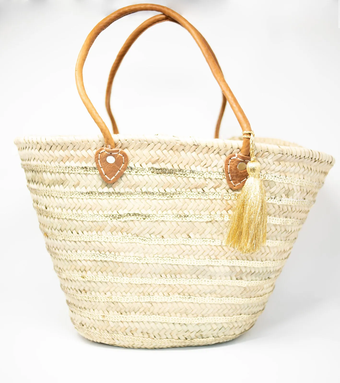 Silver/Gold Round Straw Bag