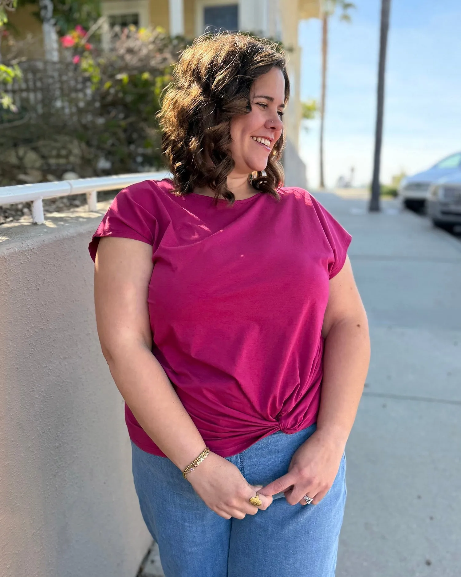 SITA tee in Garnet Pink