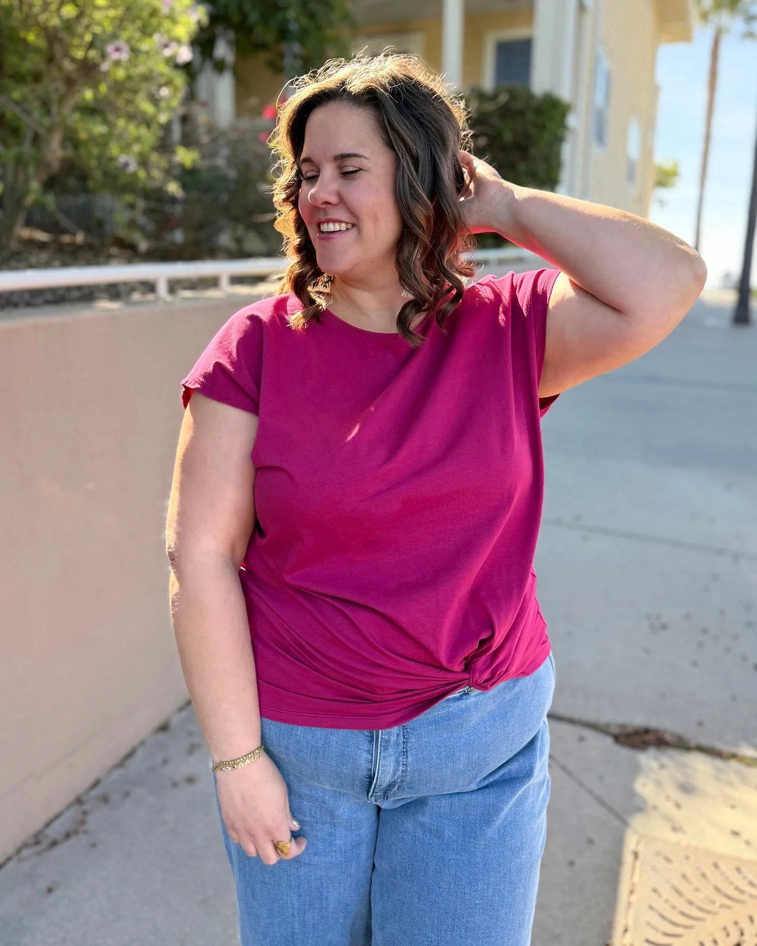 SITA tee in Garnet Pink