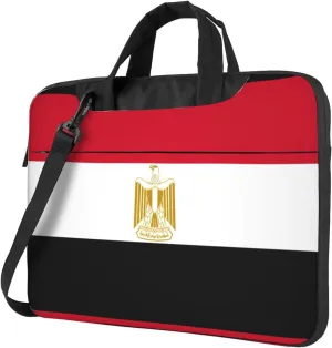 Slim Laptop Shoulder Bag Briefcase Notebook Handbag Computer Carrying Case Egyptian flag Print 15.6in