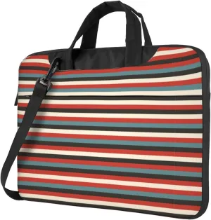 Slim Laptop Shoulder Bag Briefcase Notebook Handbag Computer Carrying Case Fashion Striped Print 15.6in