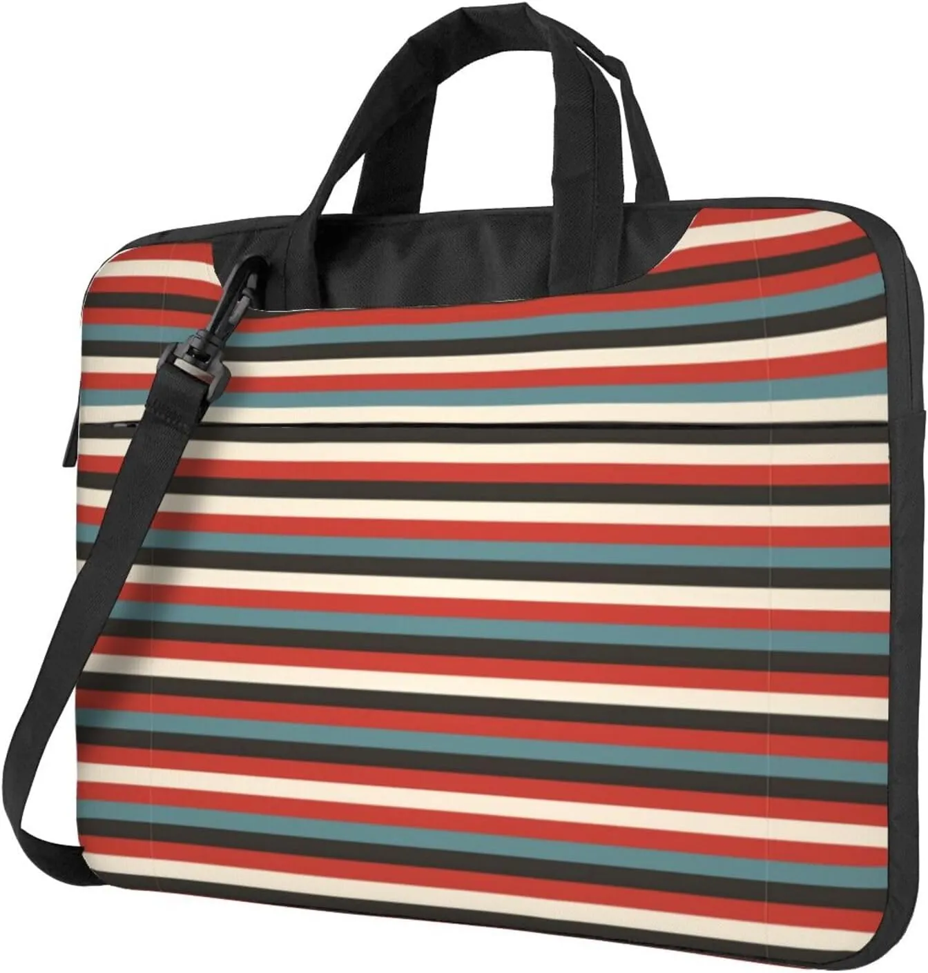 Slim Laptop Shoulder Bag Briefcase Notebook Handbag Computer Carrying Case Fashion Striped Print 15.6in