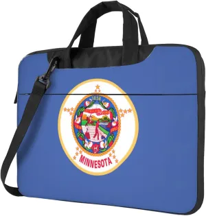 Slim Laptop Shoulder Bag Briefcase Notebook Handbag Computer Carrying Case Minnesota State Flag Print 15.6in