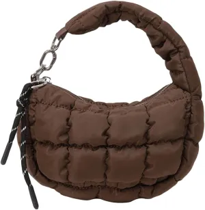 Small Puffer Purse, Mini Puffer Bag Wristlet Purses for Women Office Shopping, Lightweight Nylon Quilted Bag Gift