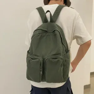 Sohiwoo New Trendy Cool Female Backpack Large Capacity Women's Canvas Backpack Men Leisure Student School Bags For Teenage Girls Boys