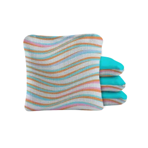 Teal with Waves Synergy Pro Cornhole Bags