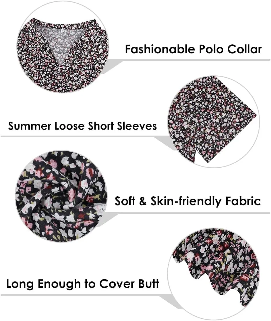 TIYOMI Plus Size Collared Polo Shirts Summer Short Sleeve V Neck Business Tops for Women XL-5XL