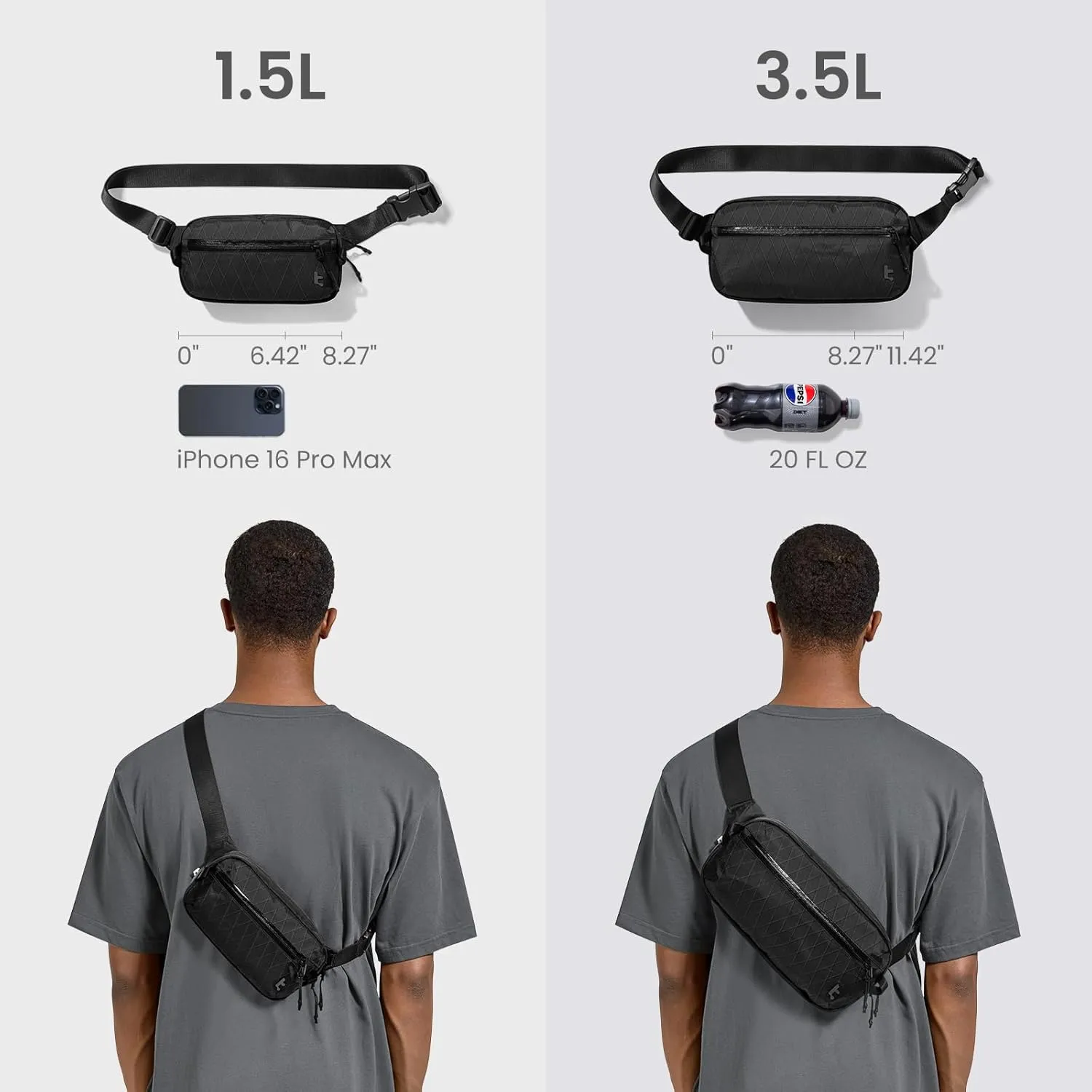 tomtoc 3.5L X-Pac Sling Bag with RFID Blocking, Crossbody Bag Minimalist Chest Shoulder Pack for Men/Women, Water-resistant Lightweight Casual Funny Pack for Travel/Daily Commute, Nintendo Switch 2