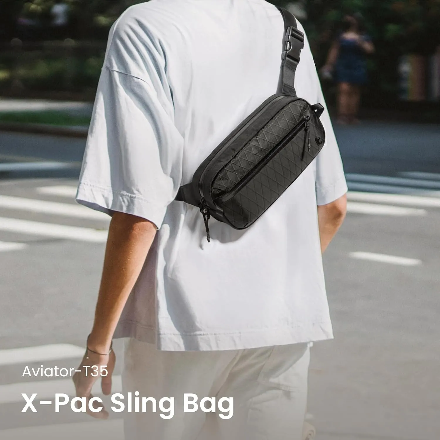 tomtoc 3.5L X-Pac Sling Bag with RFID Blocking, Crossbody Bag Minimalist Chest Shoulder Pack for Men/Women, Water-resistant Lightweight Casual Funny Pack for Travel/Daily Commute, Nintendo Switch 2