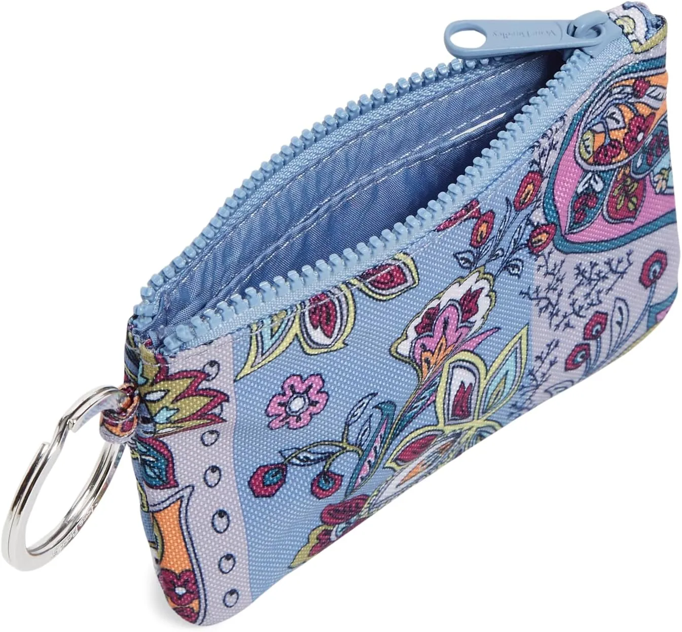 Vera Bradley Recycled Lighten Up Reactive Zip Id Case and Lanyard Combo, Provence Paisley Stripes