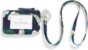 Vera Bradley Women's Performance Twill Zip ID Case and Lanyard Combo, Immersed Blooms, One Size
