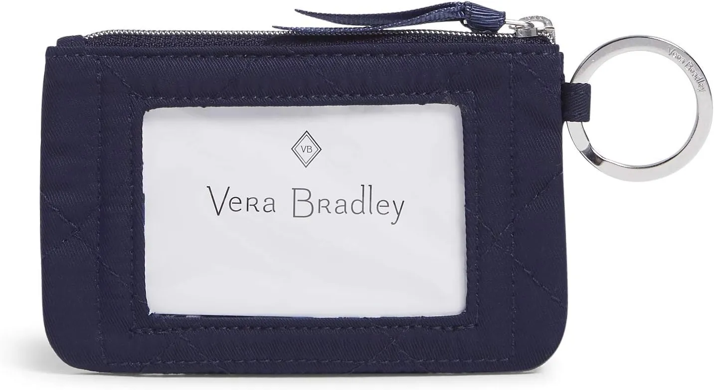 Vera Bradley Women's Performance Twill Zip ID Case Wallet, Classic Navy, One Size