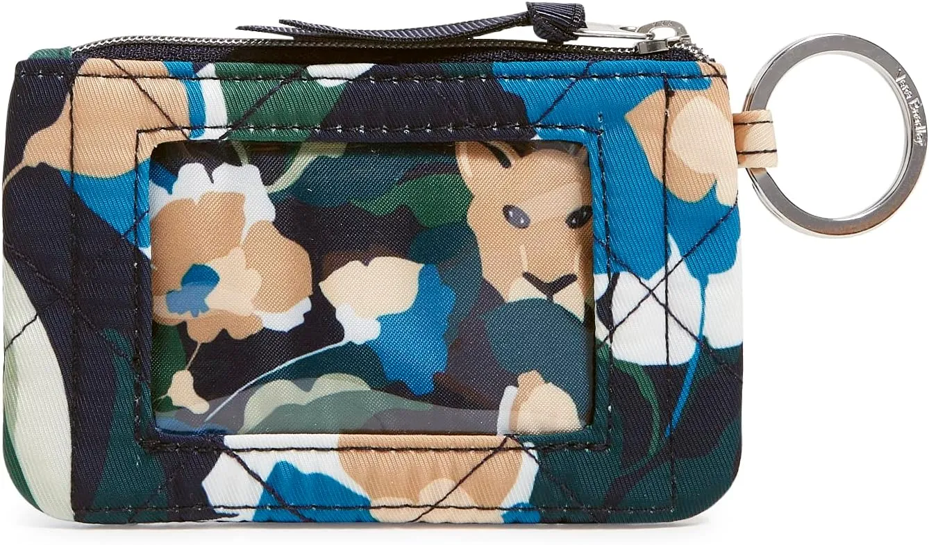 Vera Bradley Women's Performance Twill Zip ID Case Wallet, Immersed Blooms, One Size