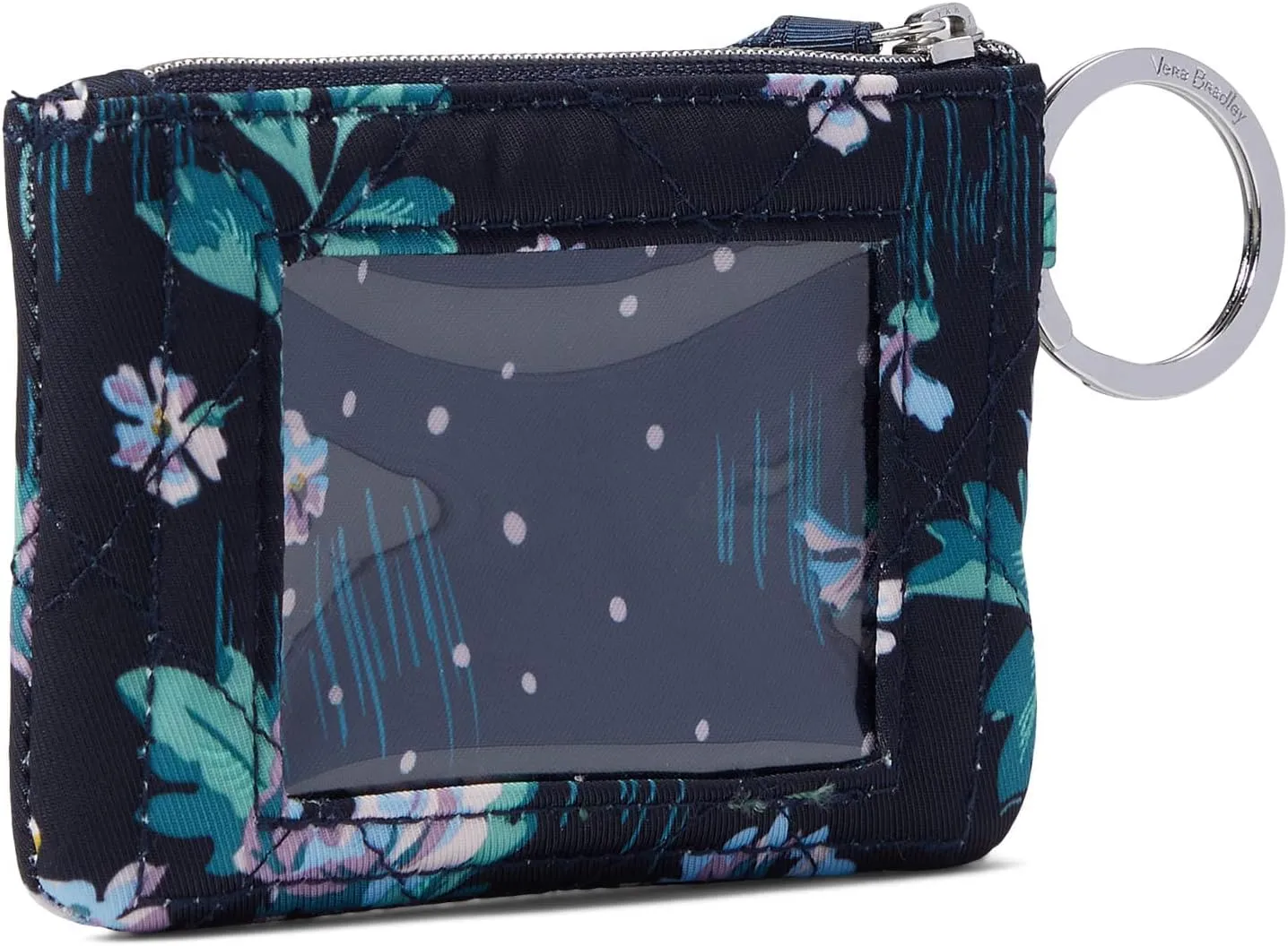 Vera Bradley Women's Performance Twill Zip ID Case Wallet, Navy Garden, One Size