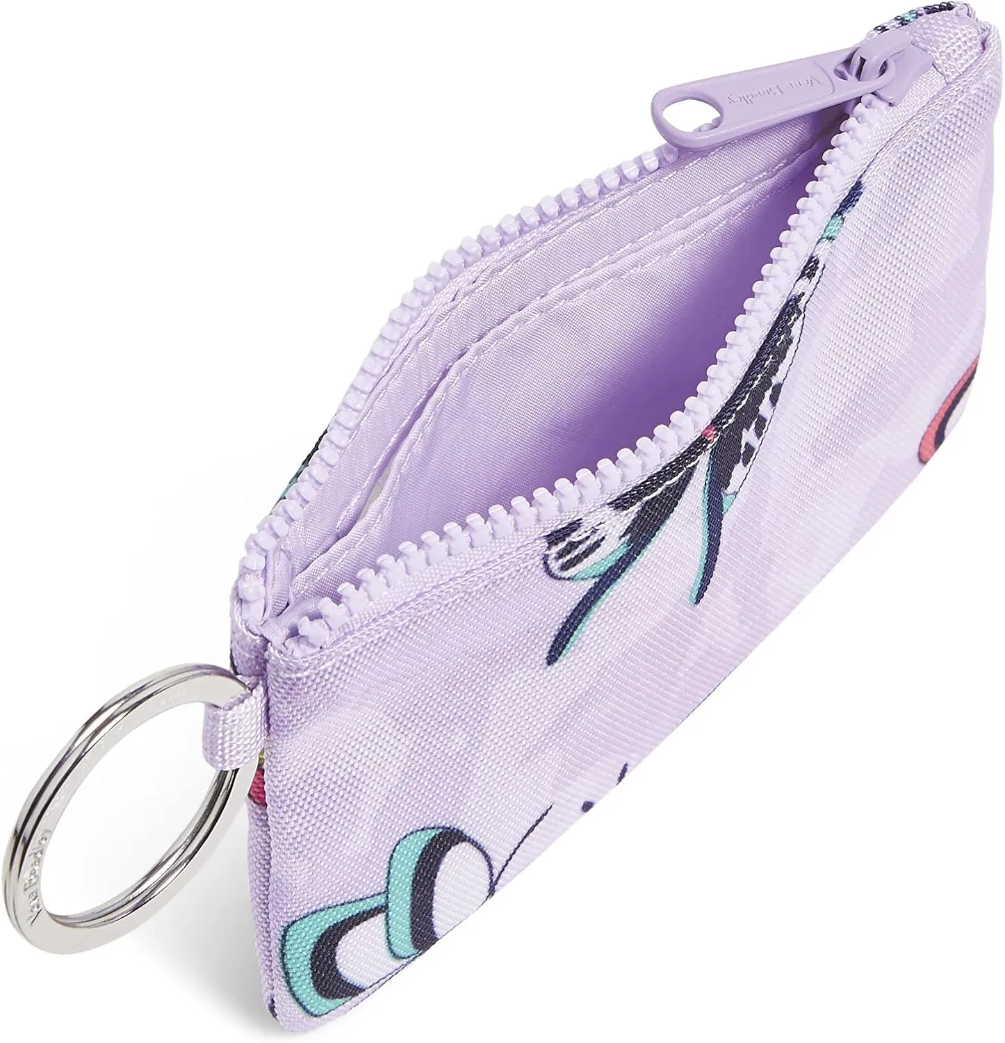 Vera Bradley Women's Recycled Lighten Up Reactive Zip ID Case Wallet, Lavender Butterflies, One Size
