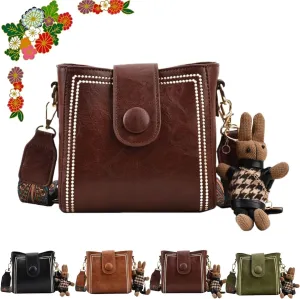 Vintage Fashion Bag With Adjustable Wider Shoulder Strap - Vintage Retro Small Water Bucket Crossbody Bags for Women