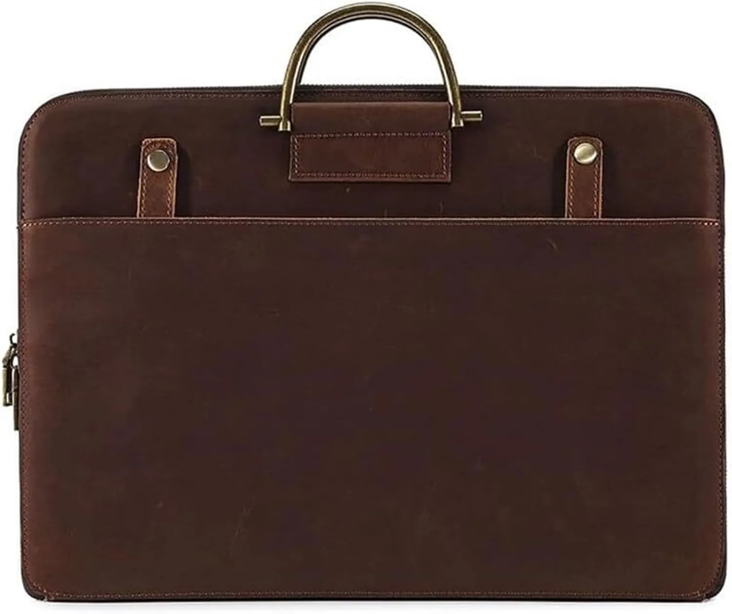 Vintage handbag crazy horse leather men's business handbag multifunctional computer bag light briefcase