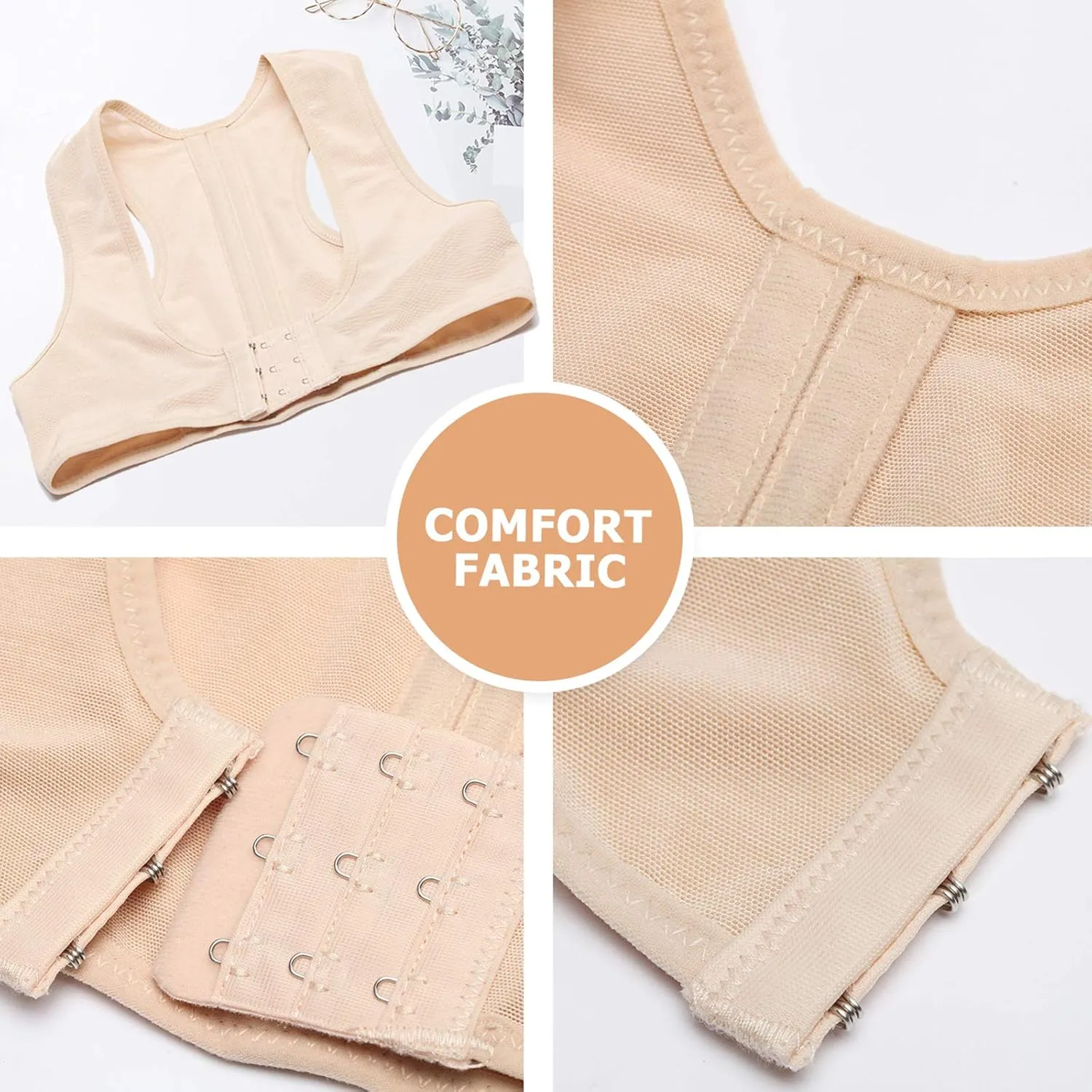 Werena Chest Brace Up for Women Posture Corrector Back Brace Support Bra Shaper X-Strap Vest Shapewear Tops