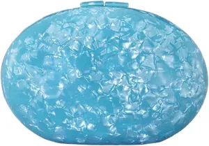 Women Acrylic Evening Clutch Bag Glitter Marble Purse Chain Shoulder Crossbody Bag for Party Prom Cocktail Wedding