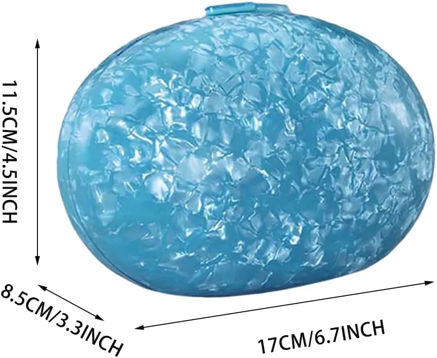 Women Acrylic Evening Clutch Bag Glitter Marble Purse Chain Shoulder Crossbody Bag for Party Prom Cocktail Wedding