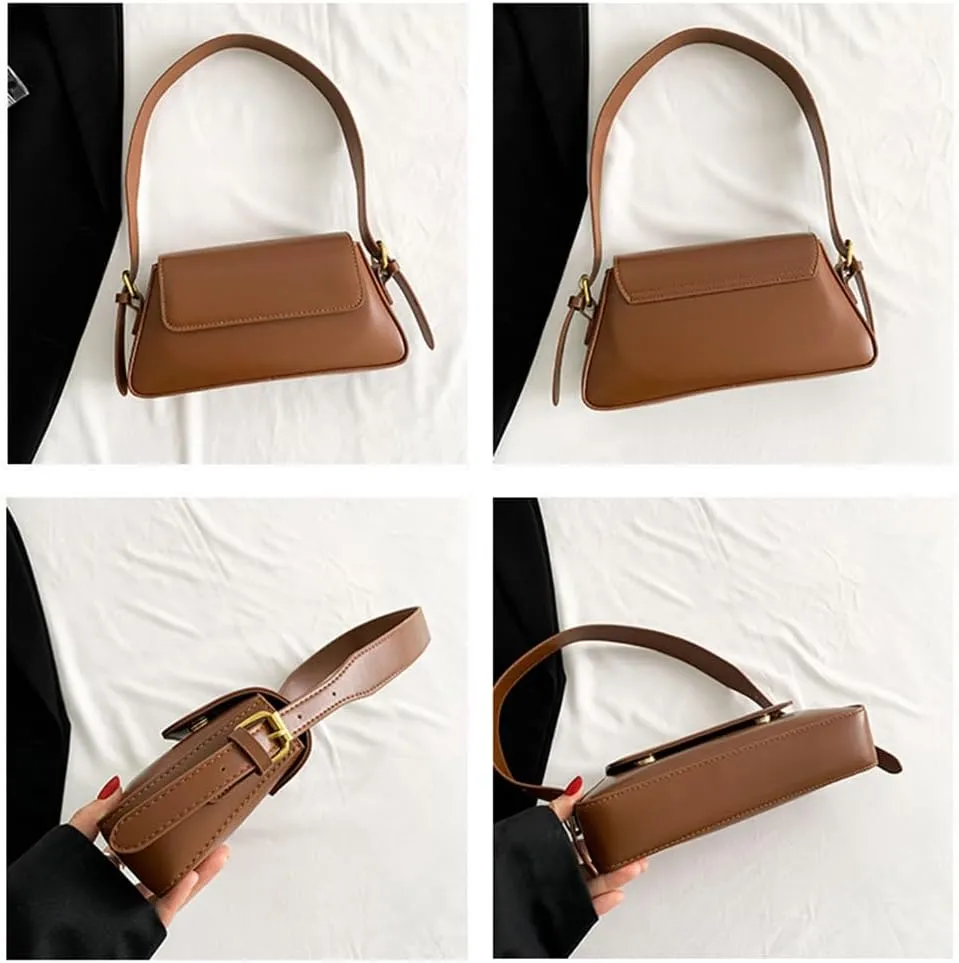 Women Trendy Tote Handbag Underarm Bag PU Leather Satchel Bag Crossbody Bag Party Clutch Purse, Pink