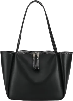 Womens Large Work Tote Bag Soft PU Leather Shoulder Satchel Casual Messenger Handbag Travel Top Handle Purse