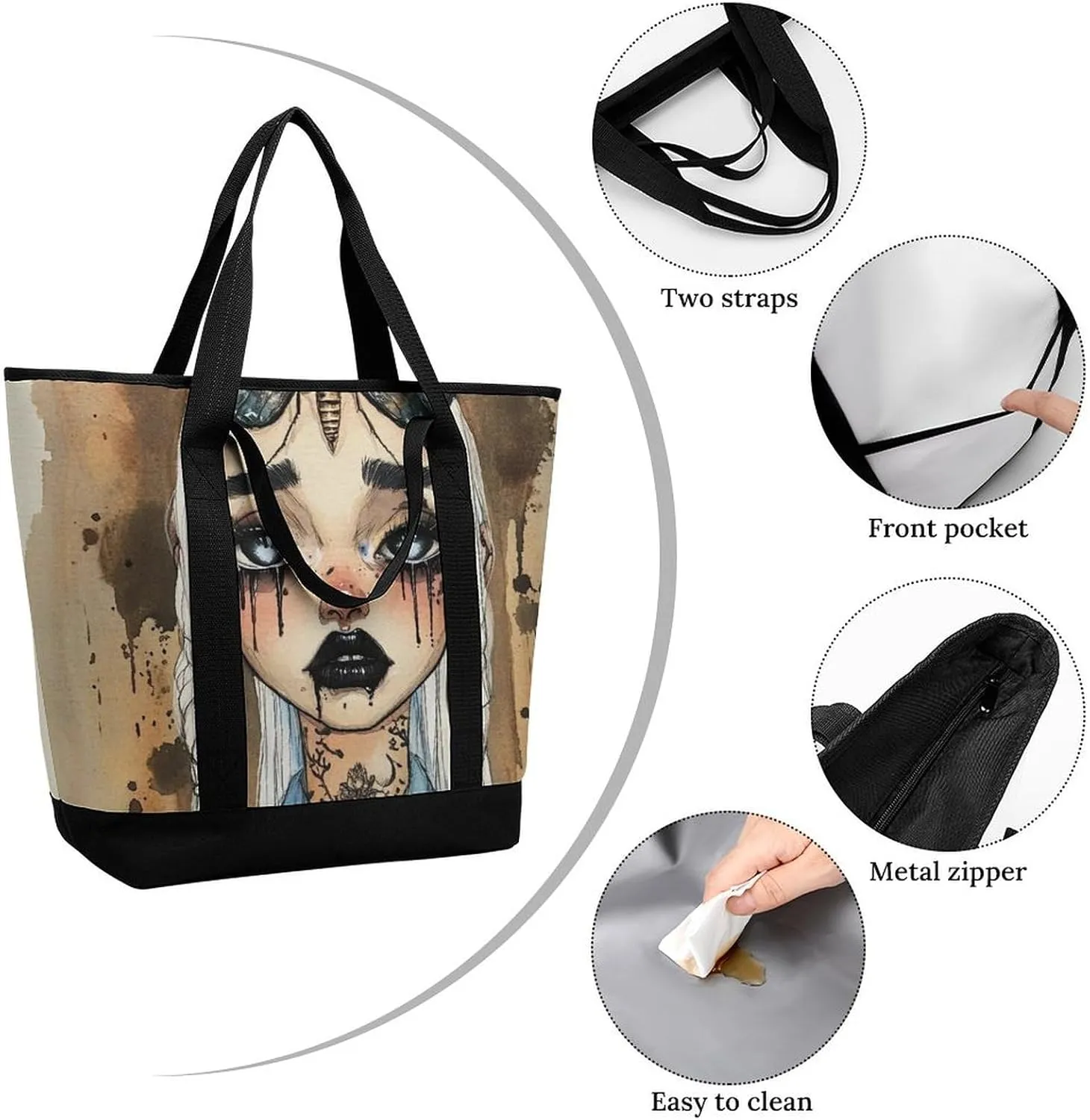 Women's Oversized Thermal Tote Bag Insulated One Shoulder Shopping Carrier
