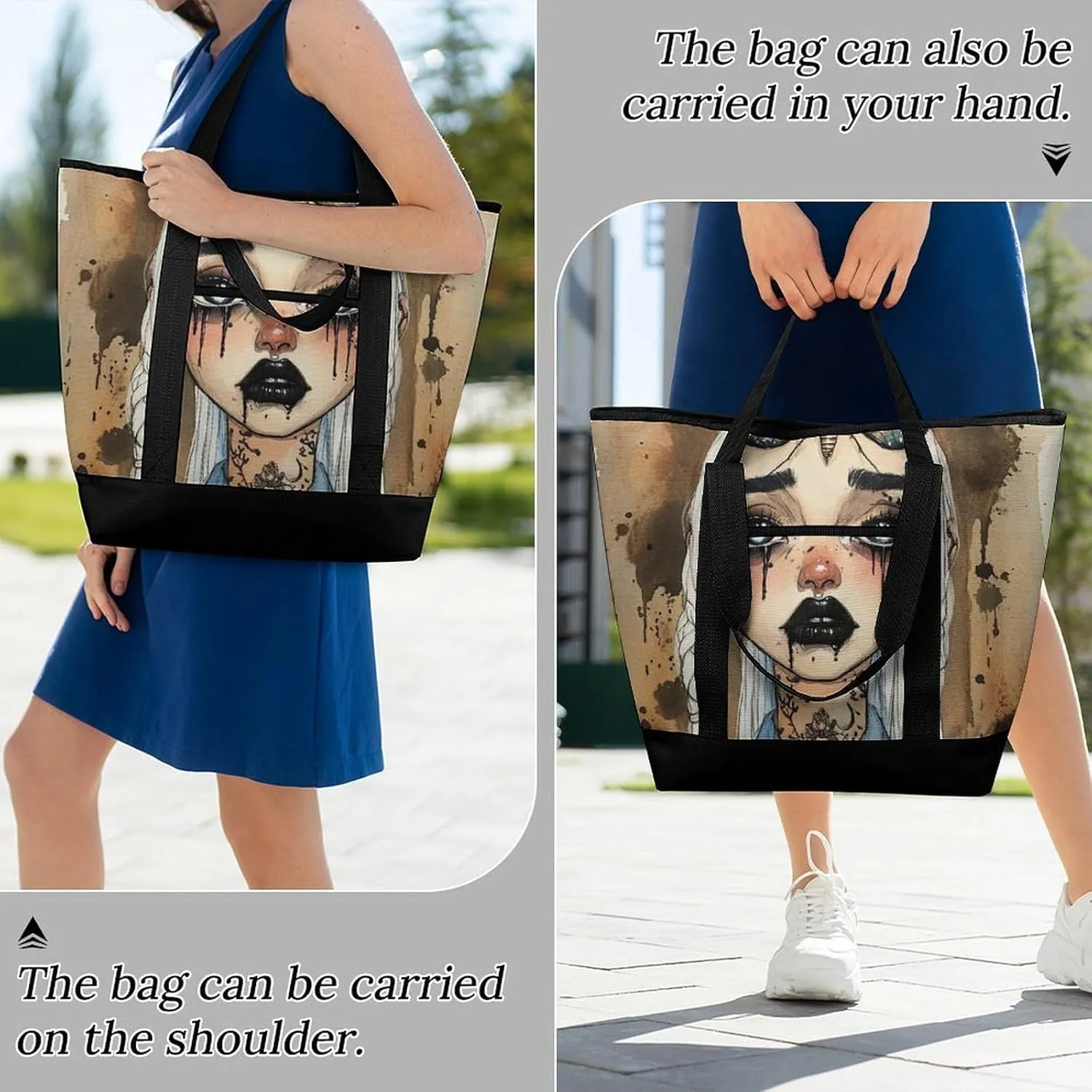 Women's Oversized Thermal Tote Bag Insulated One Shoulder Shopping Carrier