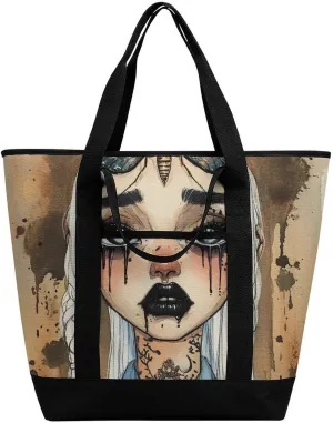 Women's Oversized Thermal Tote Bag Insulated One Shoulder Shopping Carrier