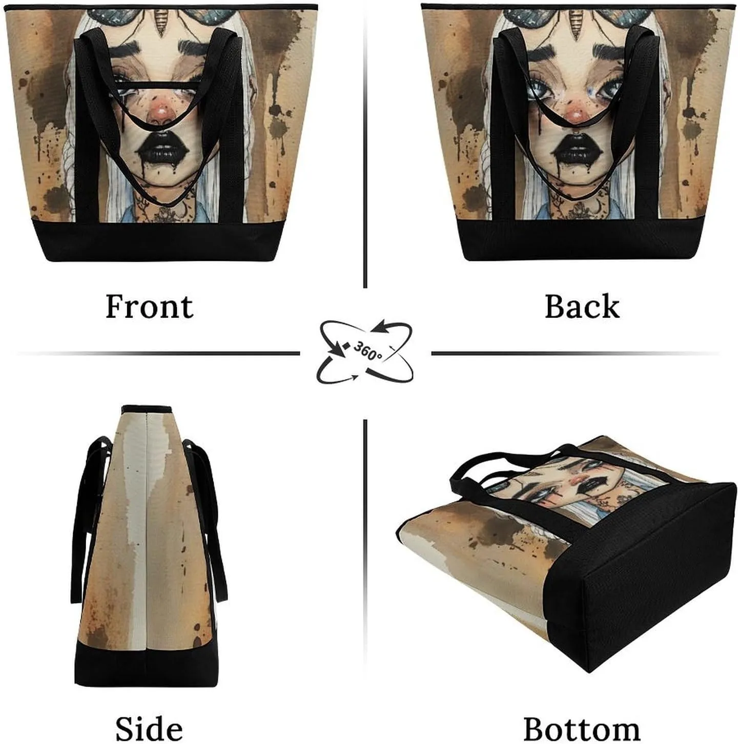 Women's Oversized Thermal Tote Bag Insulated One Shoulder Shopping Carrier