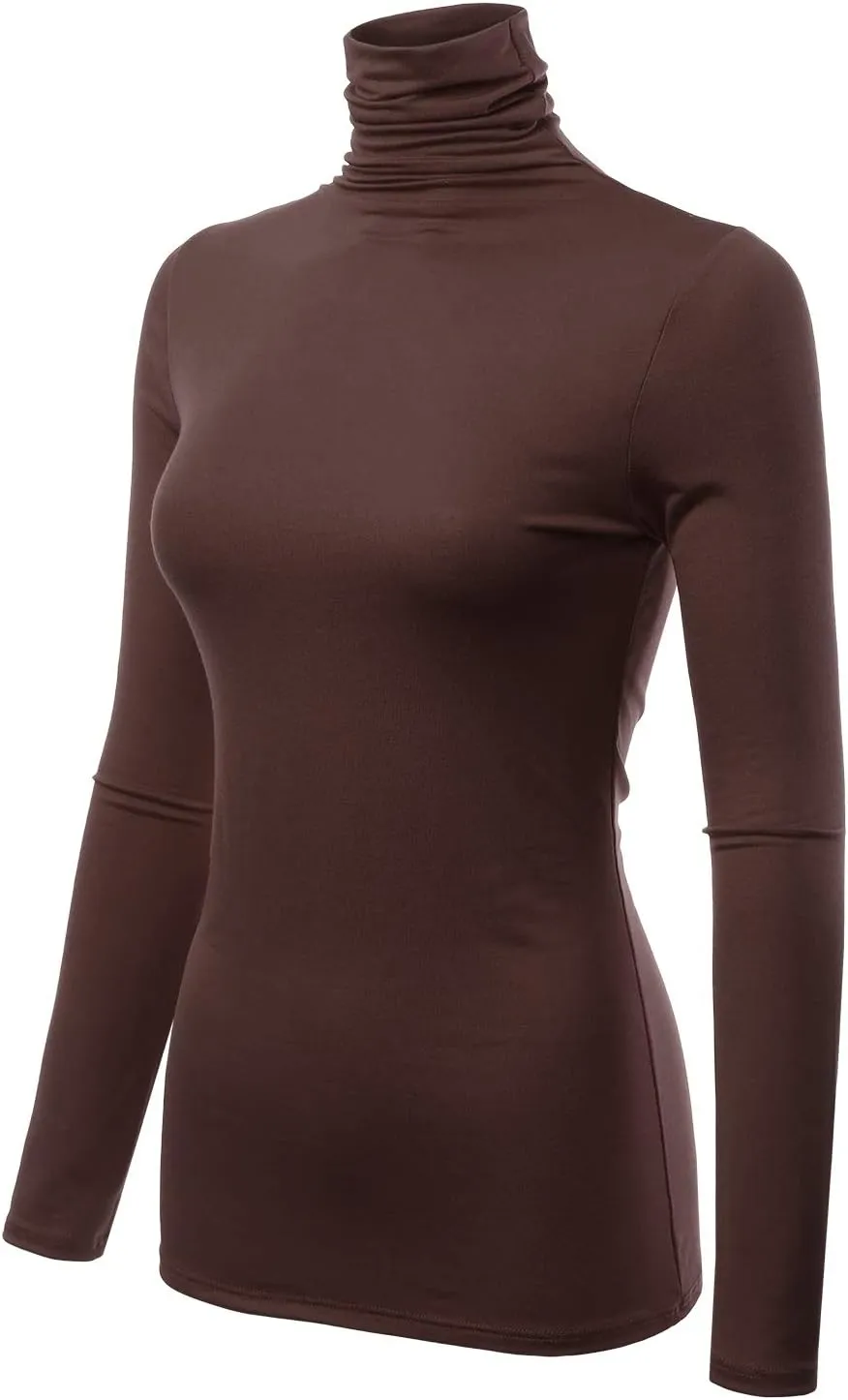 Womens Premium Long Sleeve Turtleneck Lightweight Pullover Top Sweater (S-3X, Made in USA)