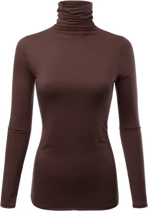 Womens Premium Long Sleeve Turtleneck Lightweight Pullover Top Sweater (S-3X, Made in USA)