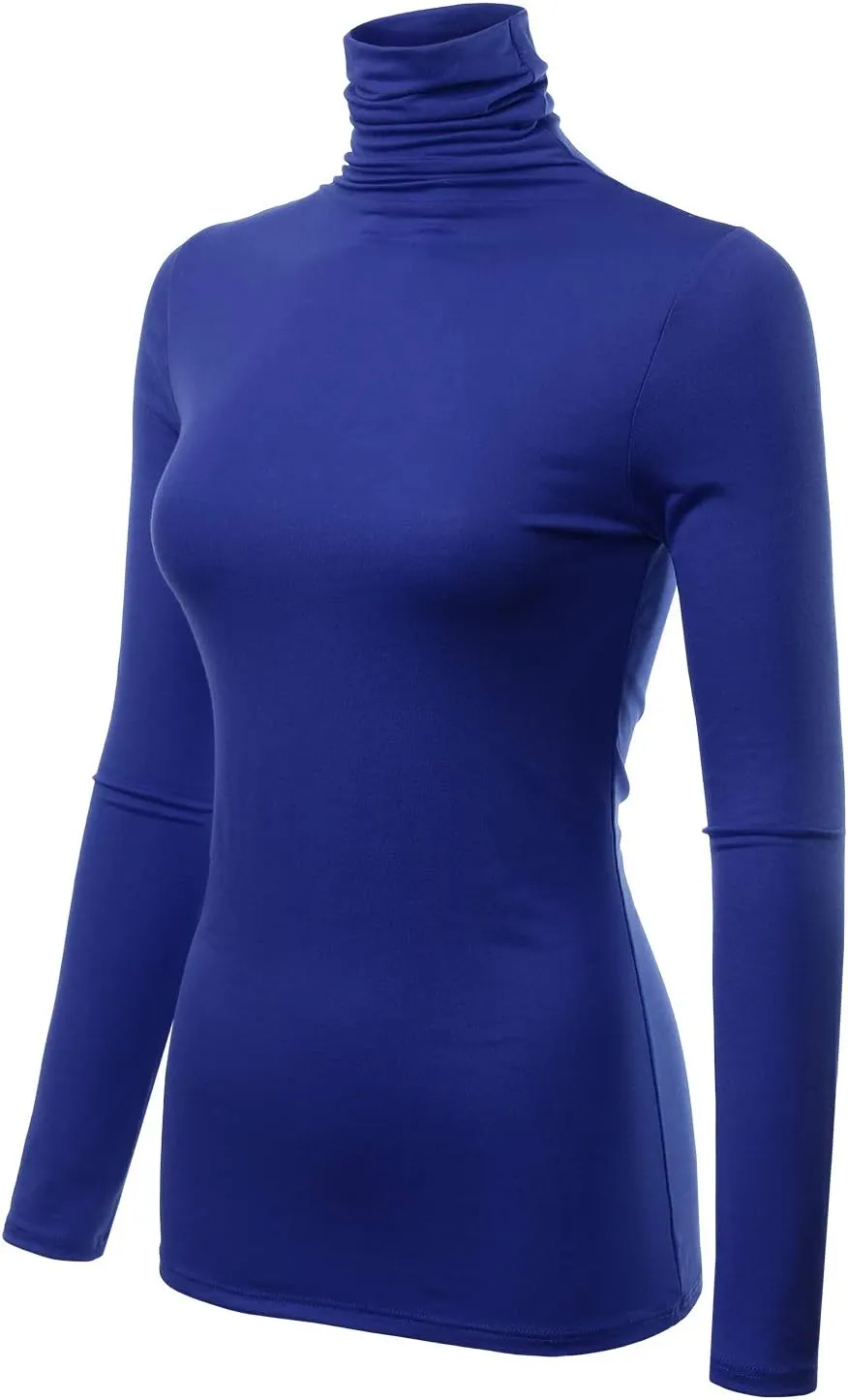 Womens Premium Long Sleeve Turtleneck Lightweight Pullover Top Sweater (S-3X, Made in USA)